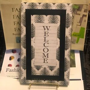 WELCOME Vertical Wood MDF Print Wall Art Farmhouse